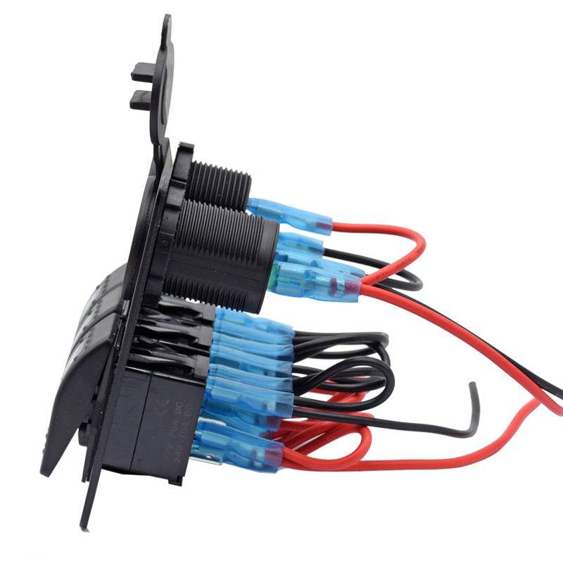 12v Switch Panel - 3 Gang Rocker 12v Switch Panel with LED Backlit - Image 4