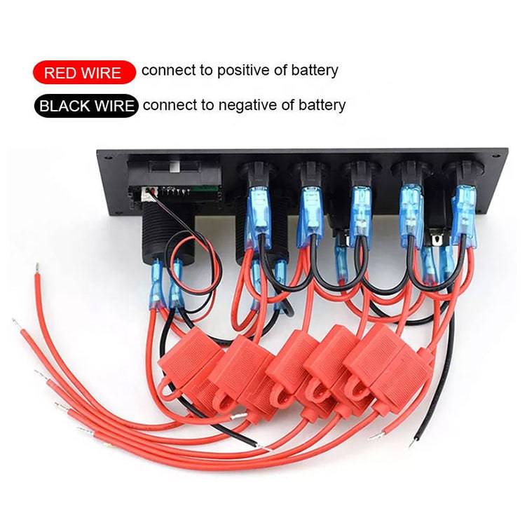12v Switch Panel - 5 Gang Switch Panel | with AC / Usb Outlets - Image 5