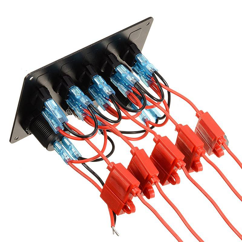 12v Switch Panel - 5 Rocker Switch | USB | Voltmeter | Power Socket Panel - Image 2