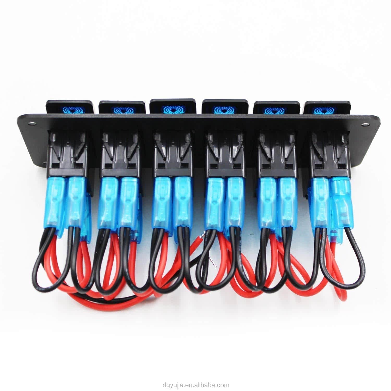 12V Switch Panel - 6 Gang | Dual USB | Rocker Switch Control Panel - Image 4