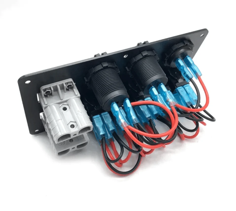 12V Switch Panel Anderson | 5 x Rocker Switch, Ciggie, USB QC 3.0 & Voltmeter - Image 3