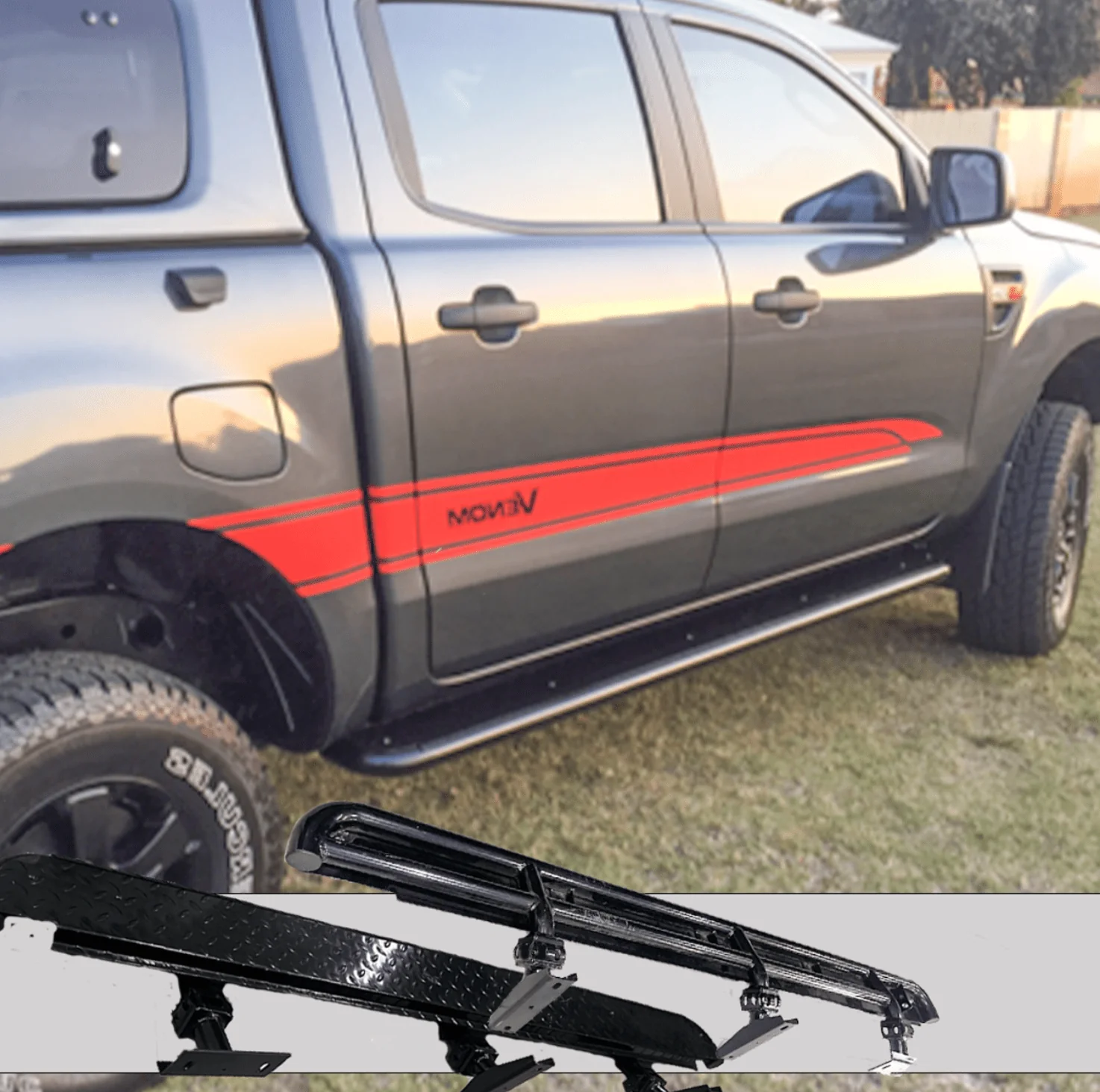 Ford Ranger Rock Sliders Side Steps - Image 4