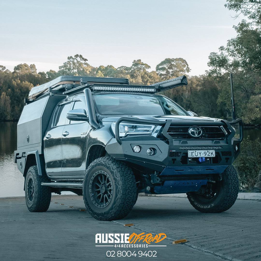Frontal GT Bull Bar Pack Suits - Hilux 08/2020 - 11/2025 12,000LBS Winch / R85 LED Spotties | Rockamor - Image 6