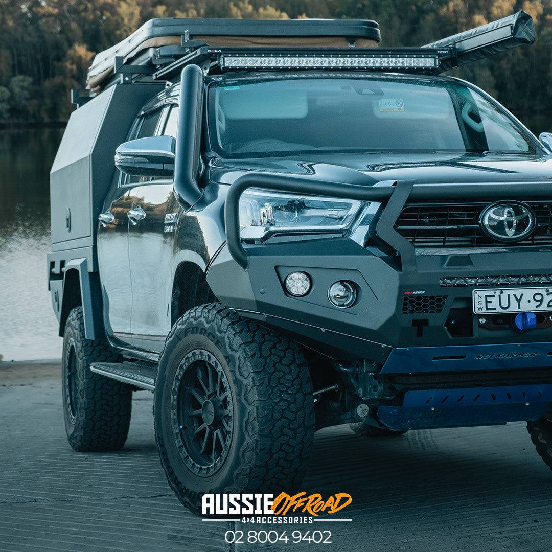 Frontal GT Bull Bar Pack Suits - Hilux 08/2020 - 11/2025 12,000LBS Winch / R85 LED Spotties | Rockamor - Image 7