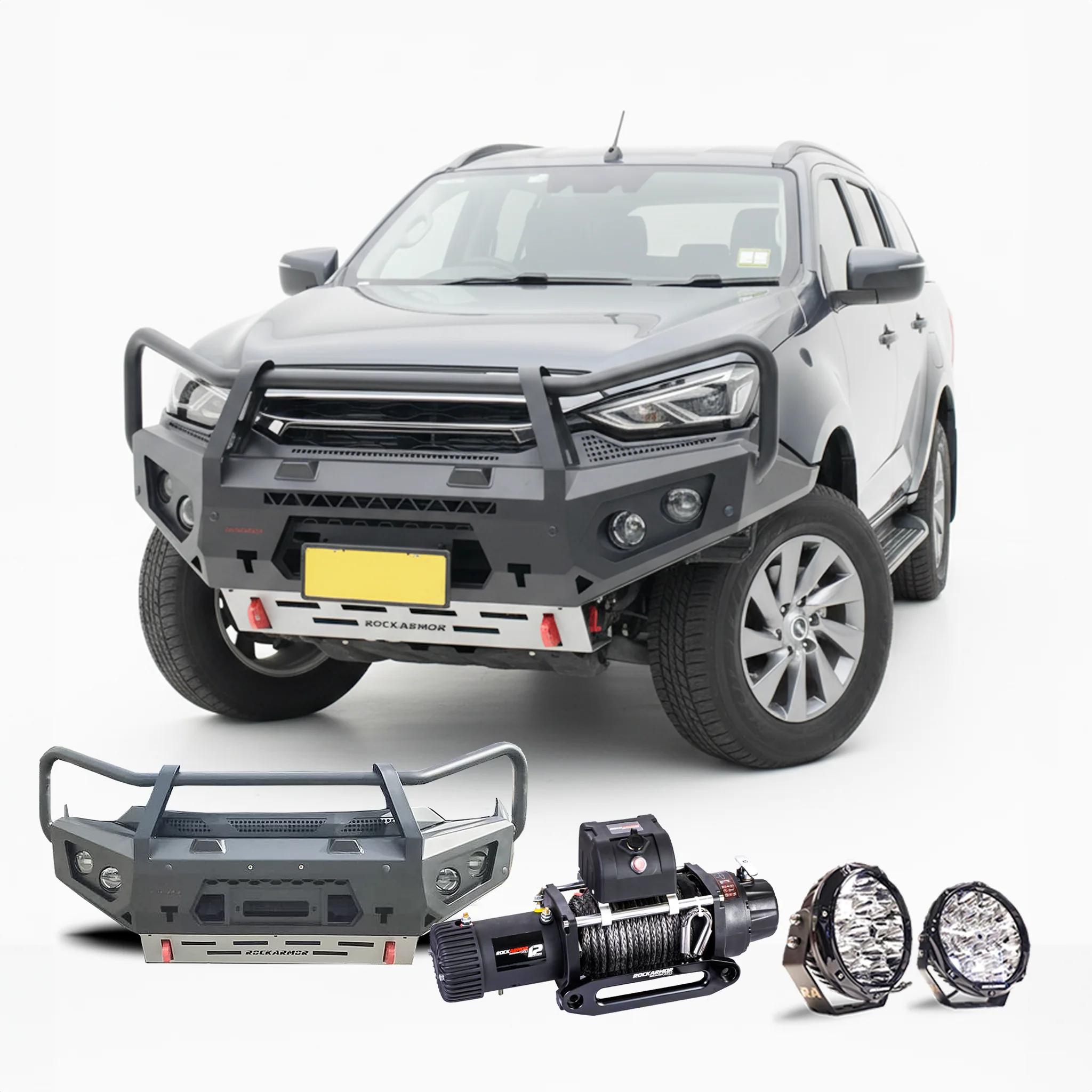 ISUZU MUX FRONTAL PACK | BULL BAR WINCH LIGHTS SUITS 2021+ MUX