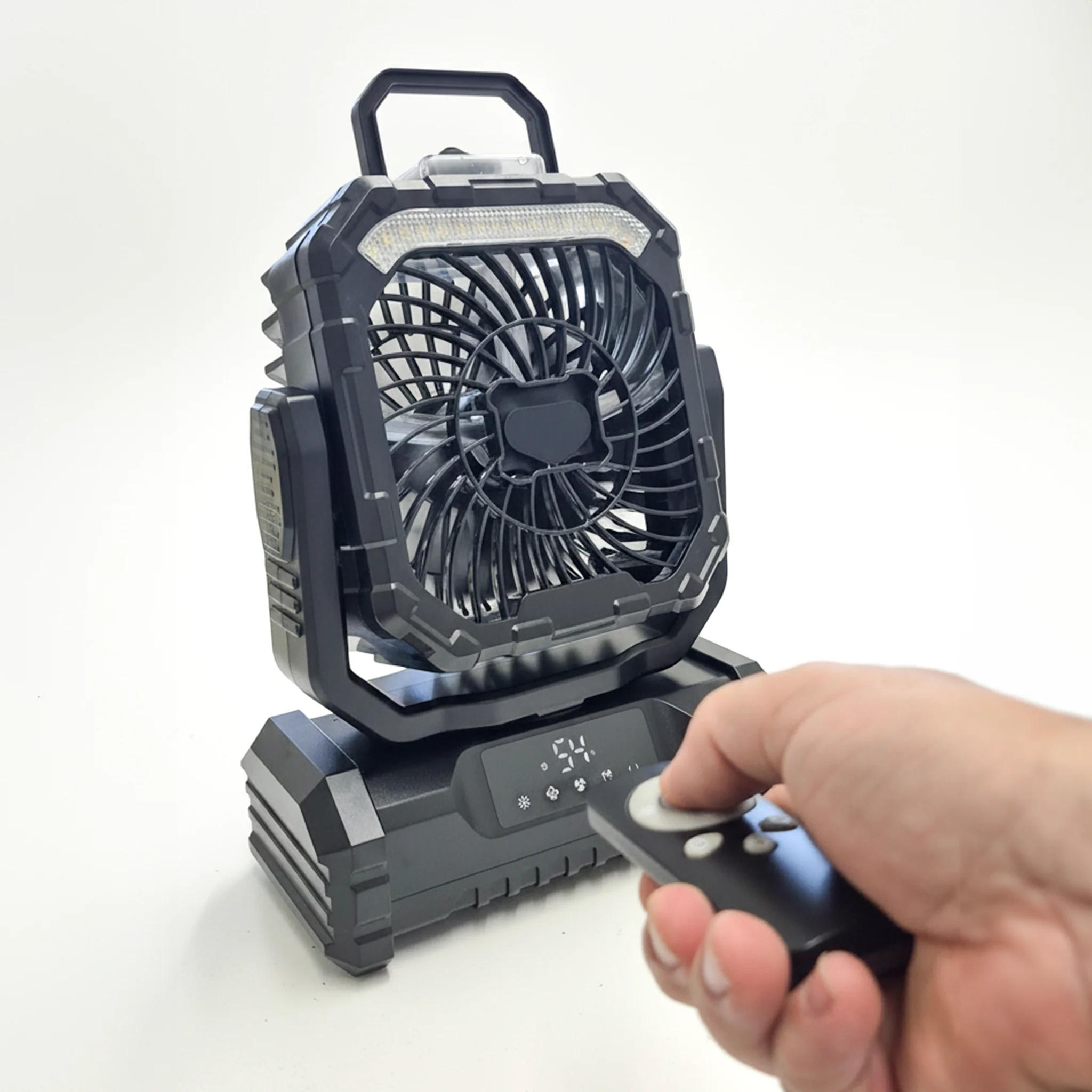 Misting Fan Camping Fan  | 20,000 mAh | Remote Control | 5 Speed Fan | 90° Rotating | Built-In LED Lantern - Image 5