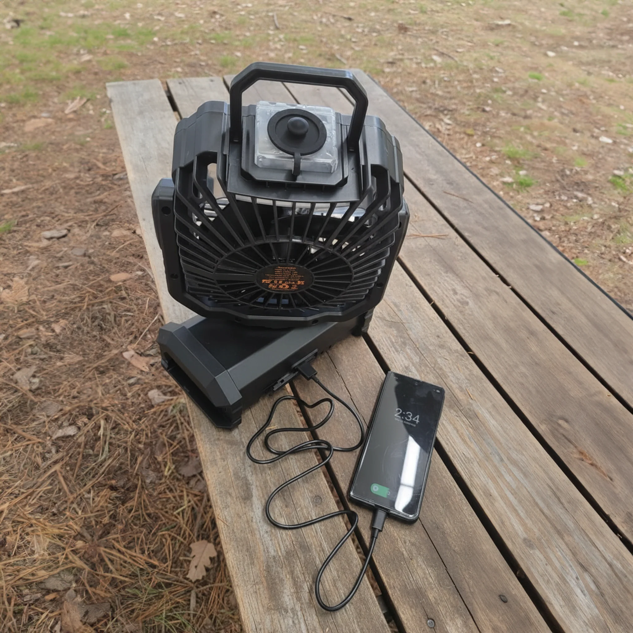 Misting Fan Camping Fan  | 20,000 mAh | Remote Control | 5 Speed Fan | 90° Rotating | Built-In LED Lantern - Image 6