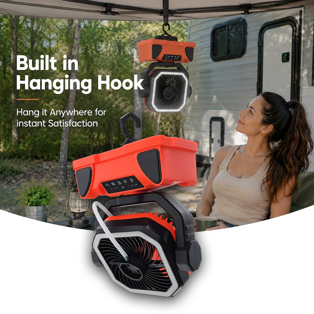 Portable Camping Fan with Water Misting Spray - 20,000mAh Battery - 6Litre Water Tank - Built in Lantern - Image 10