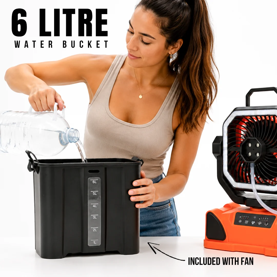 Portable Camping Fan with Water Misting Spray - 20,000mAh Battery - 6Litre Water Tank - Built in Lantern - Image 4