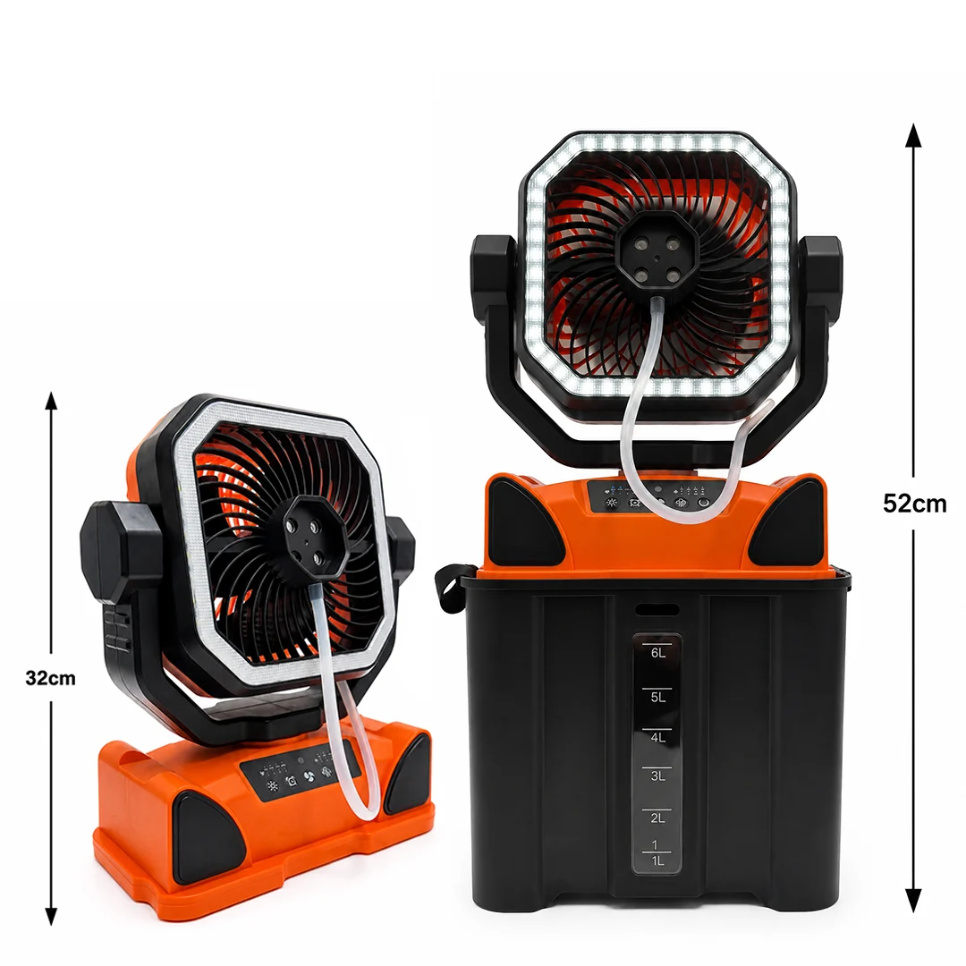 Portable Camping Fan with Water Misting Spray - 20,000mAh Battery - 6Litre Water Tank - Built in Lantern - Image 6