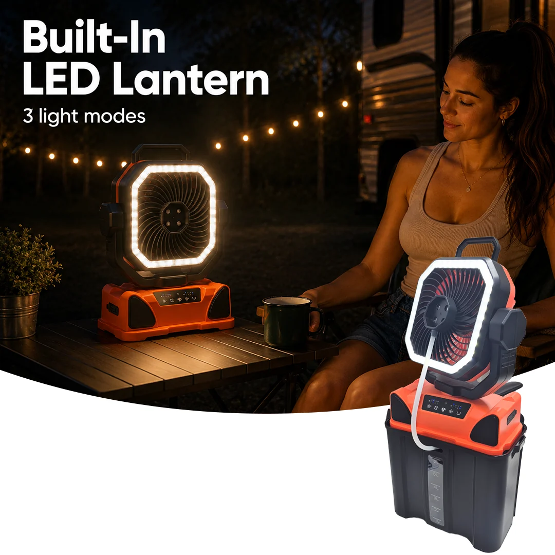 Portable Camping Fan with Water Misting Spray - 20,000mAh Battery - 6Litre Water Tank - Built in Lantern - Image 7