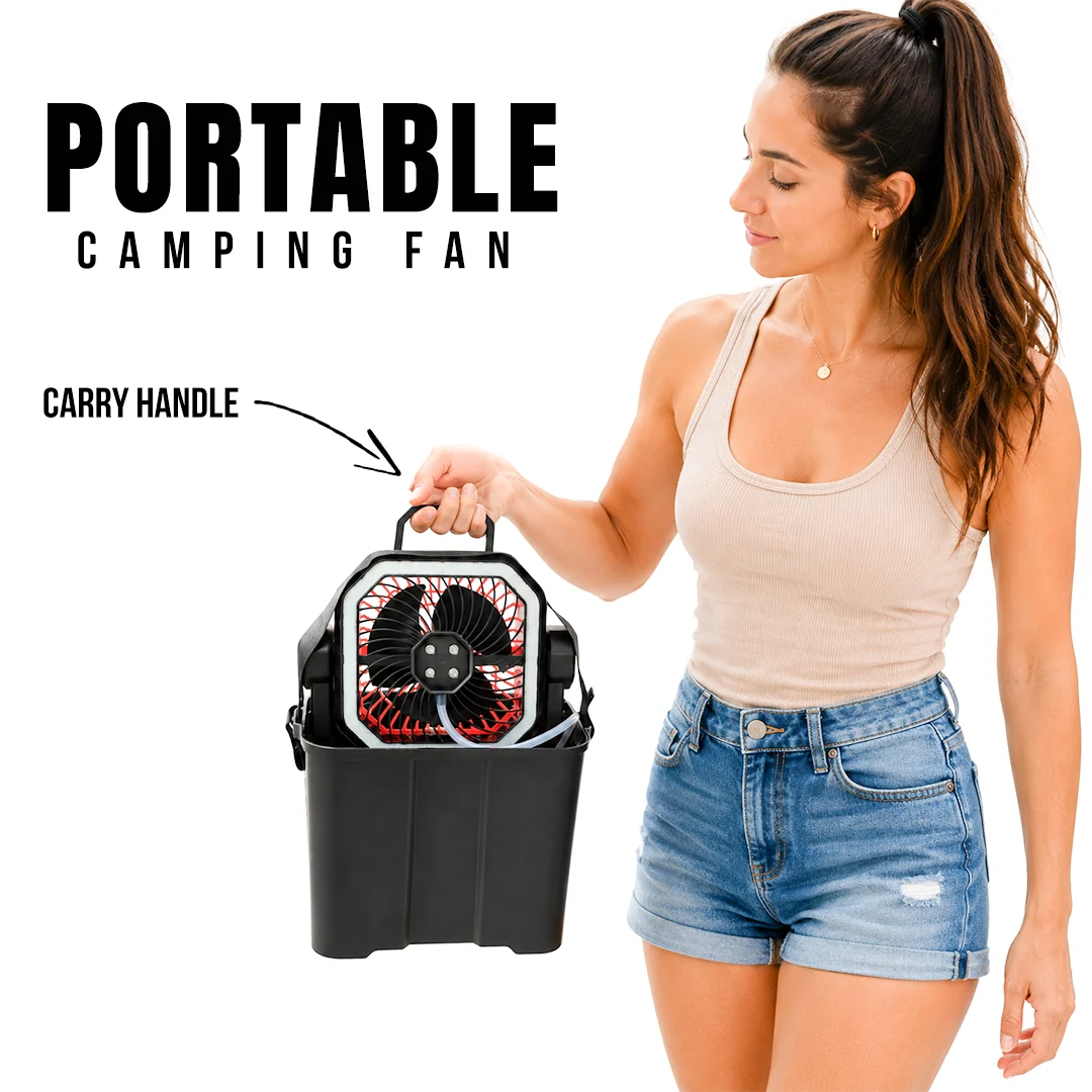 Portable Camping Fan with Water Misting Spray - 20,000mAh Battery - 6Litre Water Tank - Built in Lantern - Image 8
