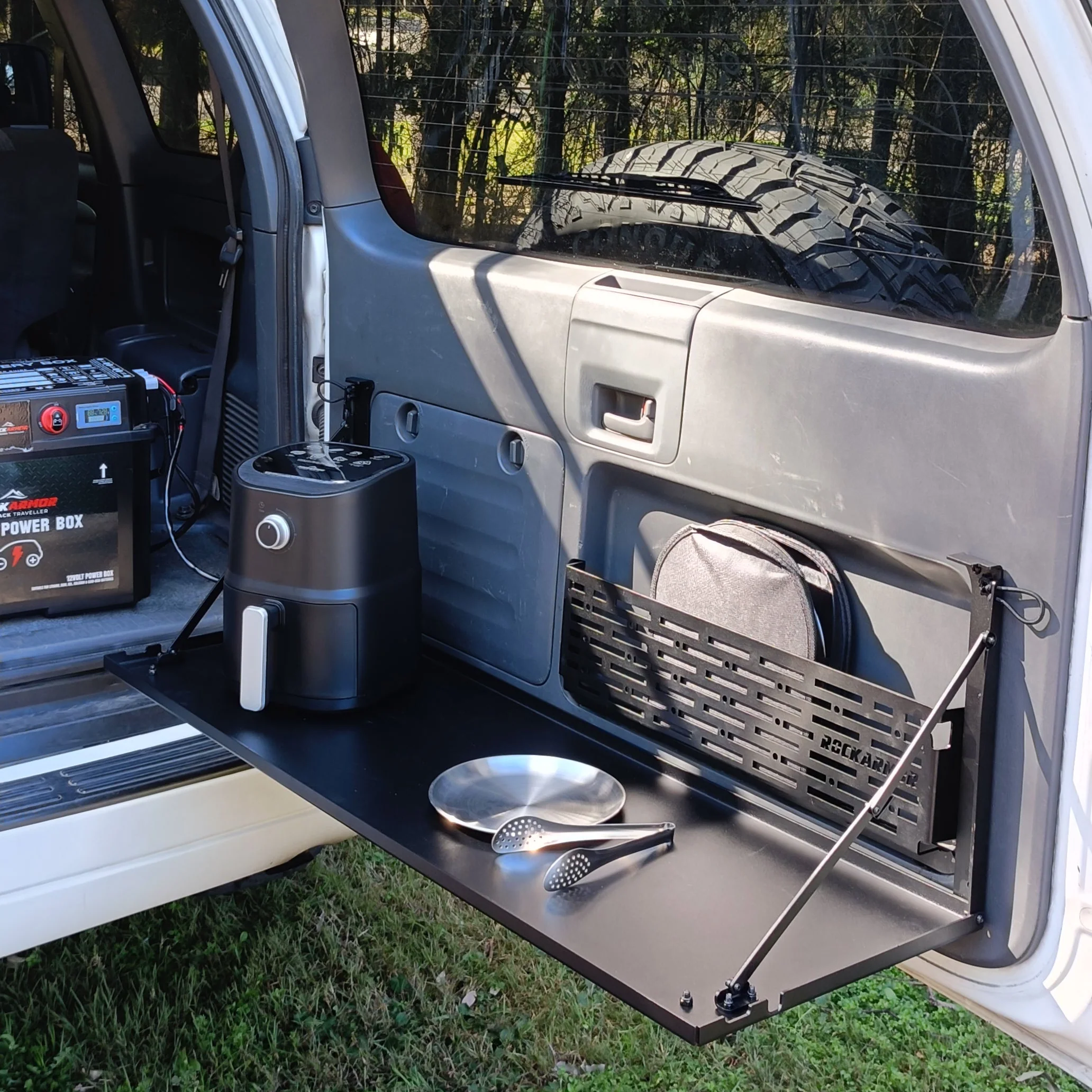 Prado 120 Rear Door Table & Roof Shelf Combo - Image 4