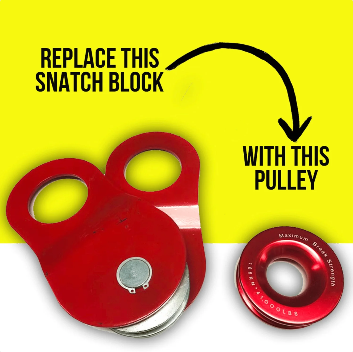Rope Pulley - 18,000kg 100mm | Winch Rope Soft Shackle | BLACK | Rockarmor - Image 3