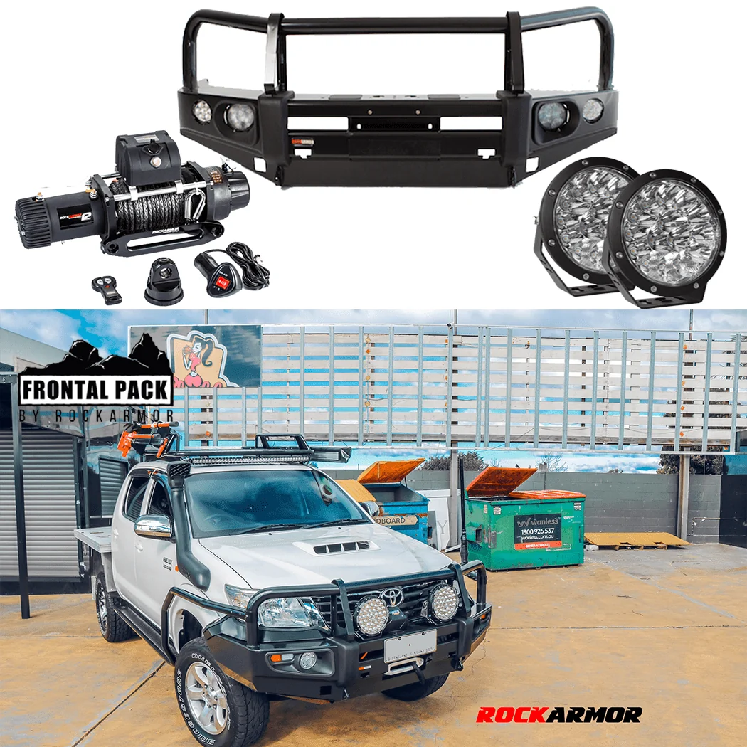 Frontal Pack Bull Bar Winch Spotties Suits - Toyota Hilux | 04/2005 - 08/2015 | Rockarmor - Image 3