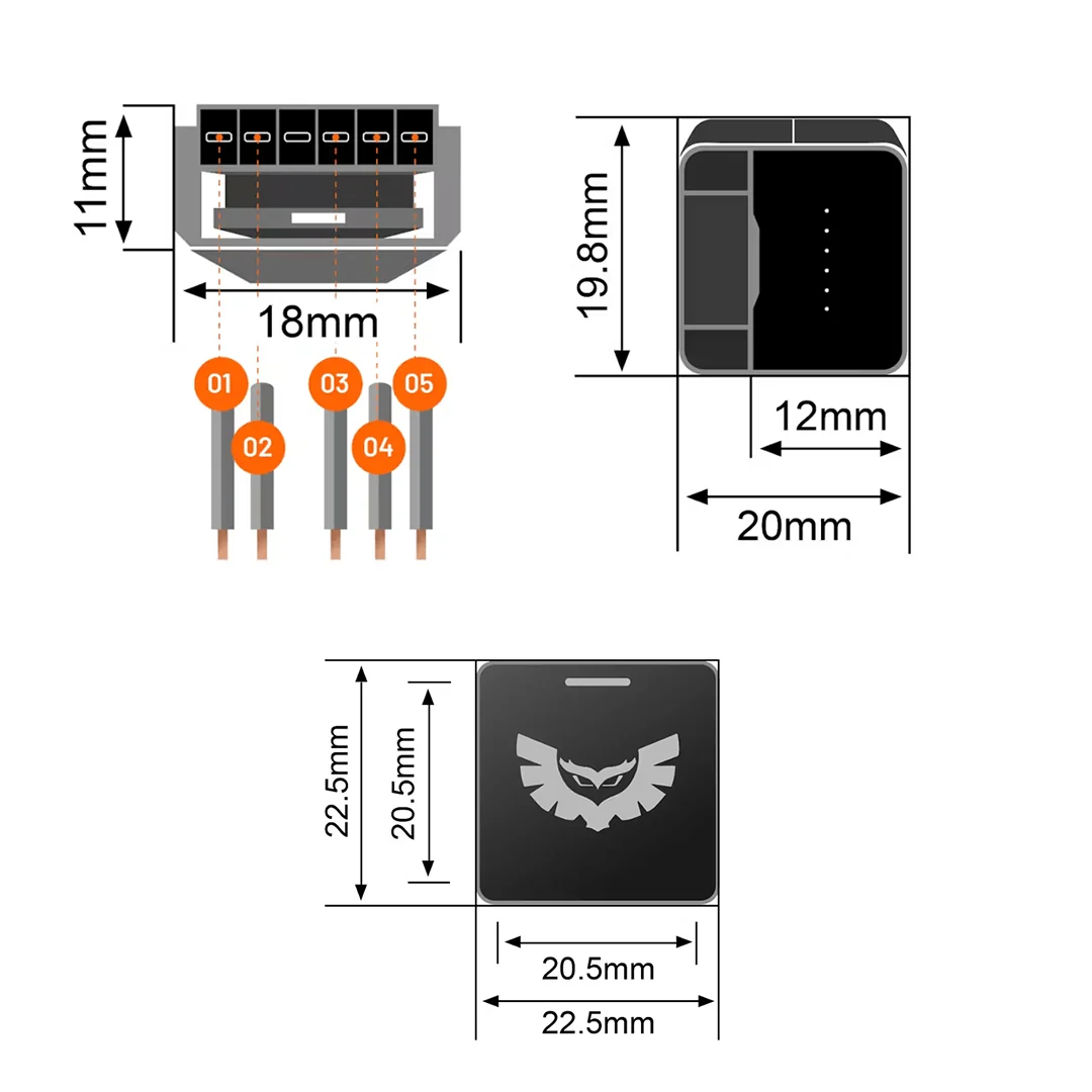 USB C (For Square Toyota and Fascia Panel) - Image 2